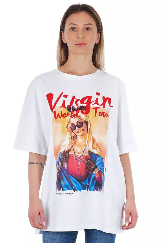T-shirt femme en coton blanc Frankie Morello
