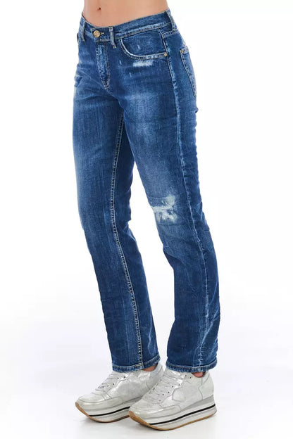 Frankie Morello Blue Cotton Women Jeans by Frankie Morello
