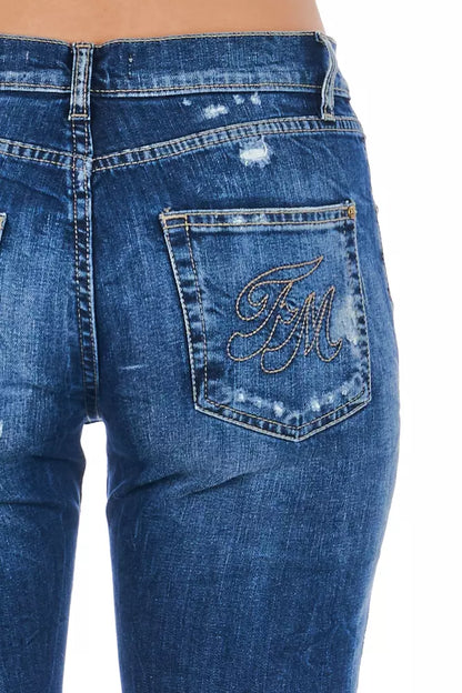 Frankie Morello Blue Cotton Women Jeans by Frankie Morello