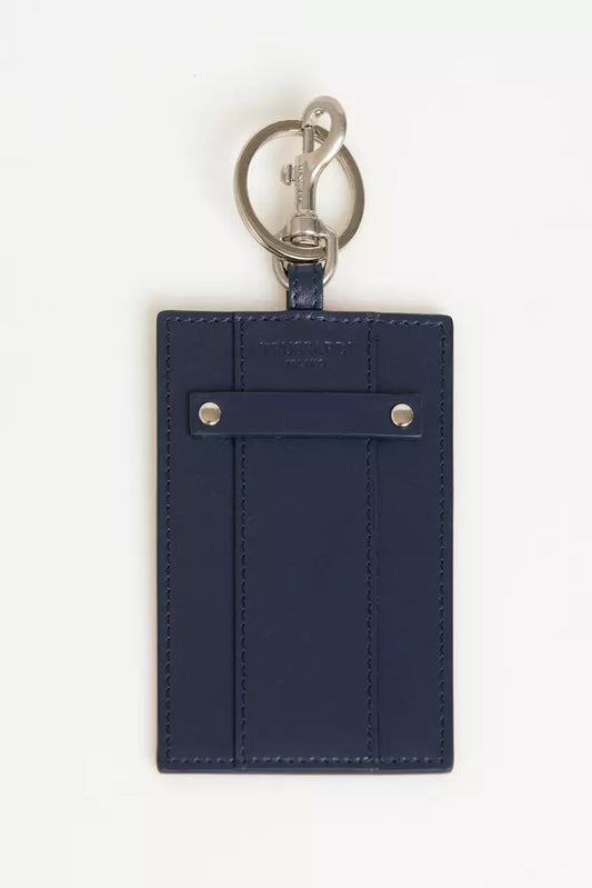 Porte-clés homme en cuir bleu Trussardi