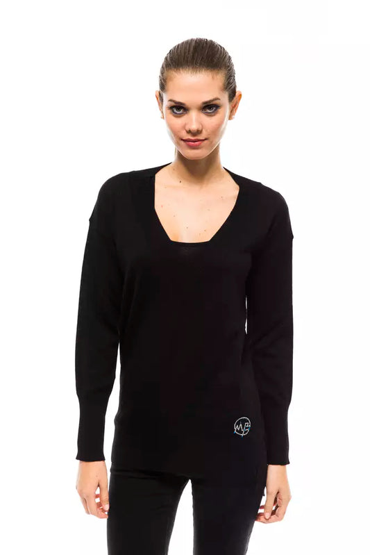 Pull femme en laine noire Montana Blu