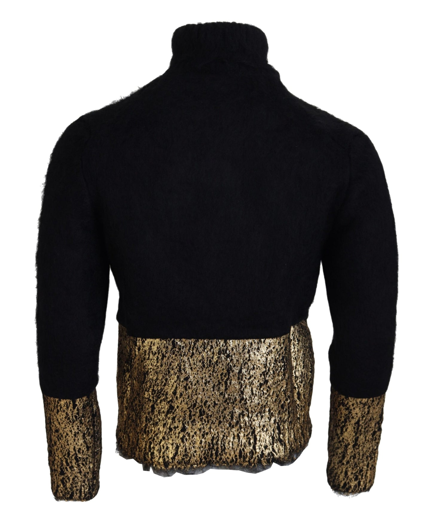 Dolce & Gabbana Black Gold Turtleneck Mohair Pullover Mens Sweater by Dolce & Gabbana