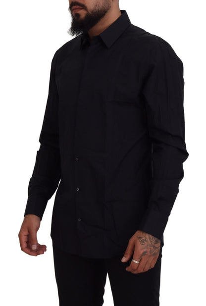 Dolce & Gabbana Black Gold Cotton Slim Fit Dress Mens Shirt by Dolce & Gabbana