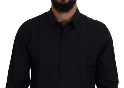 Dolce & Gabbana Black Gold Cotton Slim Fit Dress Mens Shirt by Dolce & Gabbana