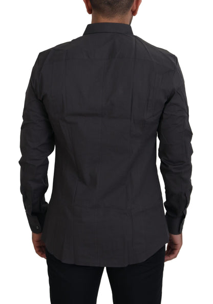 Dolce & Gabbana Gray SICILIA Slim Fit Stretch Dress Shirt by Dolce & Gabbana