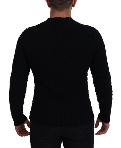 Dolce & Gabbana Black Wool V-neck Knitted Pullover Sweater by Dolce & Gabbana