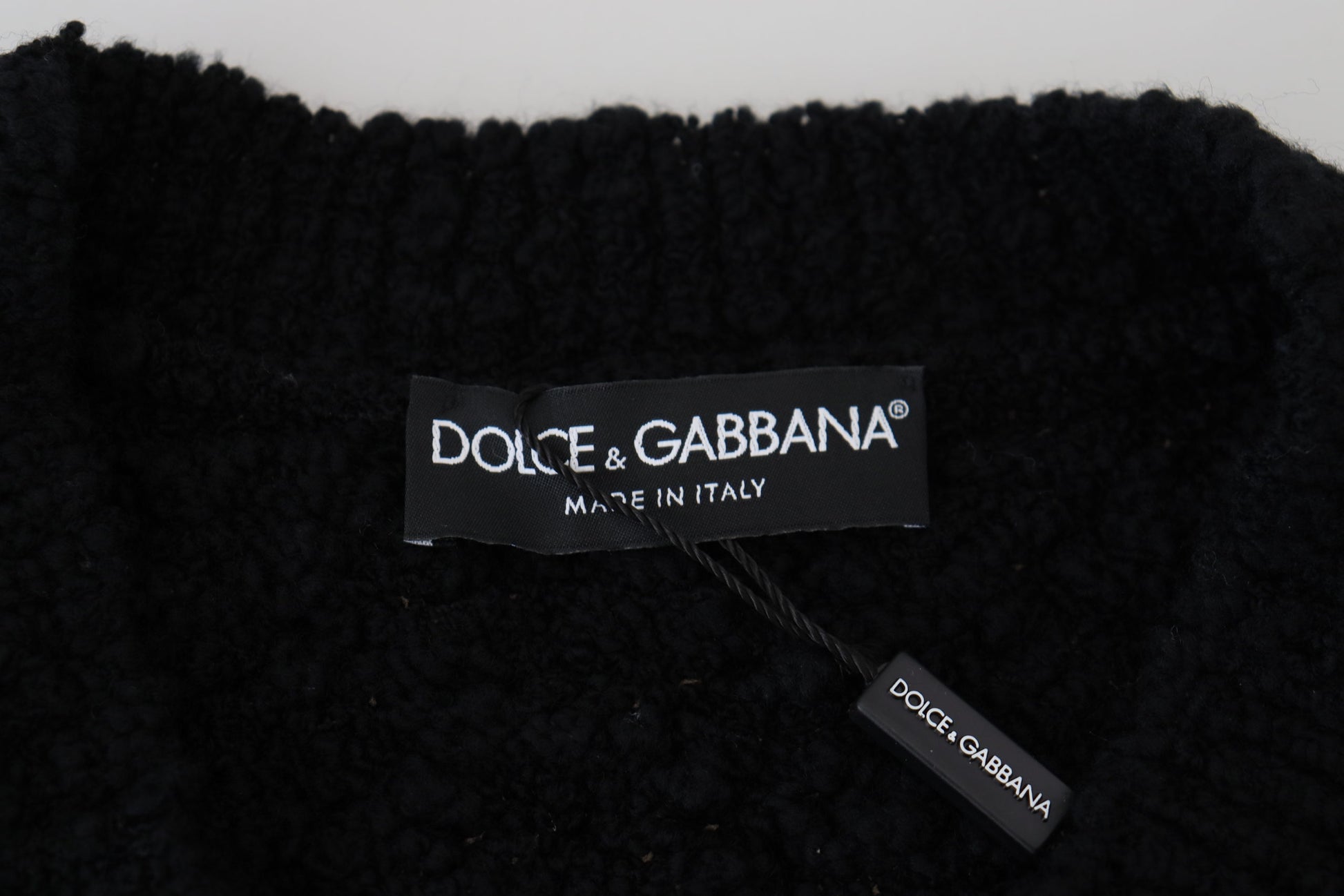 Dolce & Gabbana Black Wool V-neck Knitted Pullover Sweater by Dolce & Gabbana