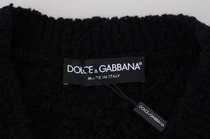 Dolce & Gabbana Black Wool V-neck Knitted Pullover Sweater by Dolce & Gabbana