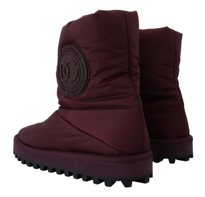 Bottes mi-mollet élégantes bordeaux Dolce &amp; Gabbana