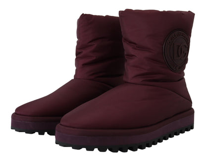Bottes mi-mollet élégantes bordeaux Dolce &amp; Gabbana
