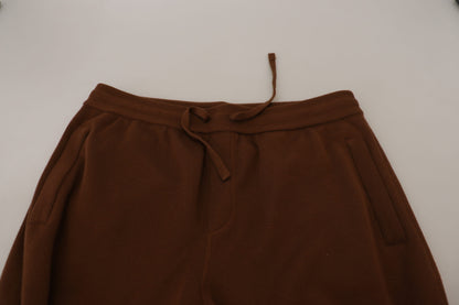 Pantalon de jogging élégant en cachemire marron Dolce &amp; Gabbana