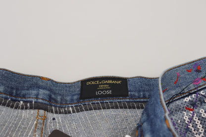Pantalon en denim Dolce &amp; Gabbana à motif éclaboussures de couleur exquis