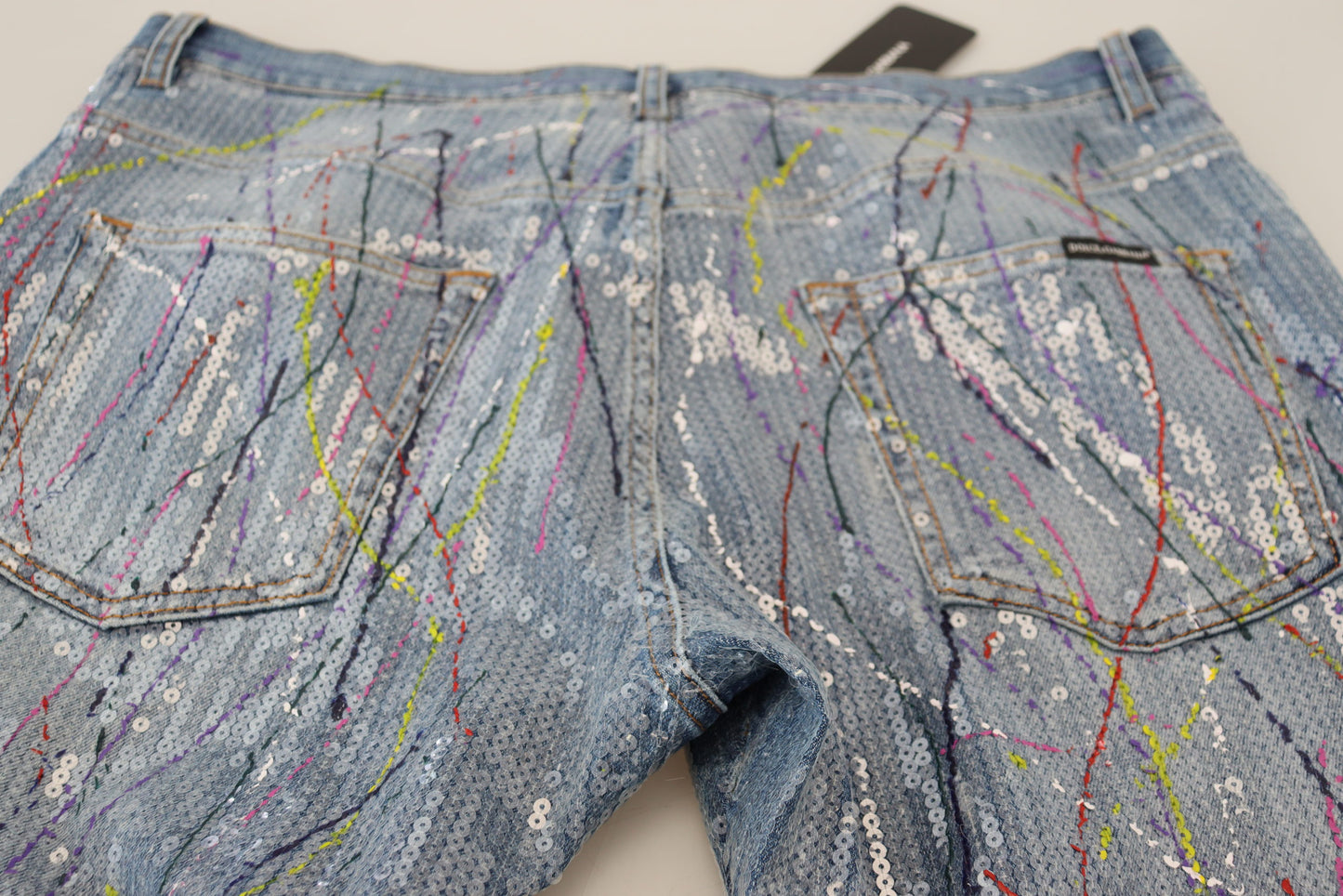 Pantalon en denim Dolce &amp; Gabbana à motif éclaboussures de couleur exquis