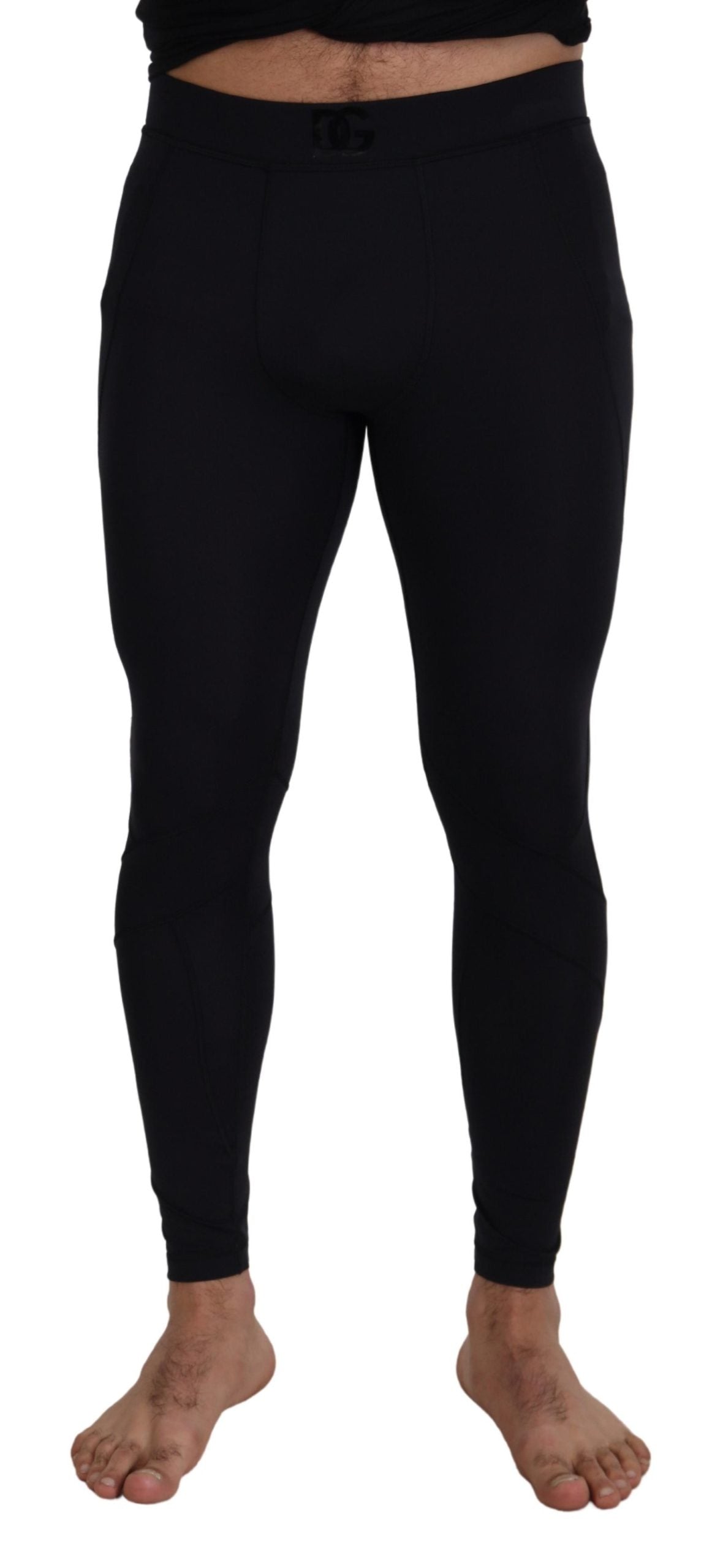 Dolce &amp; Gabbana Black Nylon Slim Fit Stretch Pants