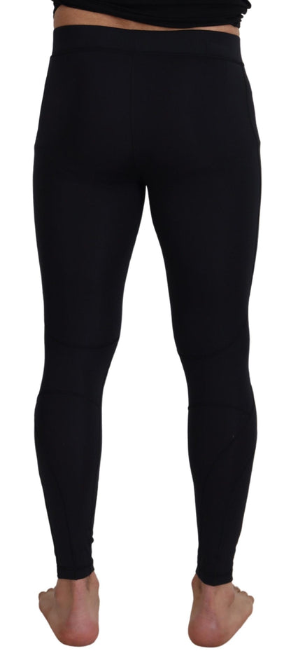 Dolce &amp; Gabbana Black Nylon Slim Fit Stretch Pants