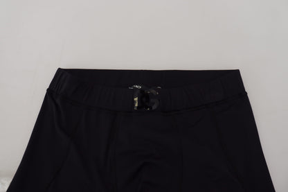 Dolce &amp; Gabbana Black Nylon Slim Fit Stretch Pants