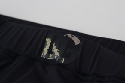 Dolce &amp; Gabbana Black Nylon Slim Fit Stretch Pants