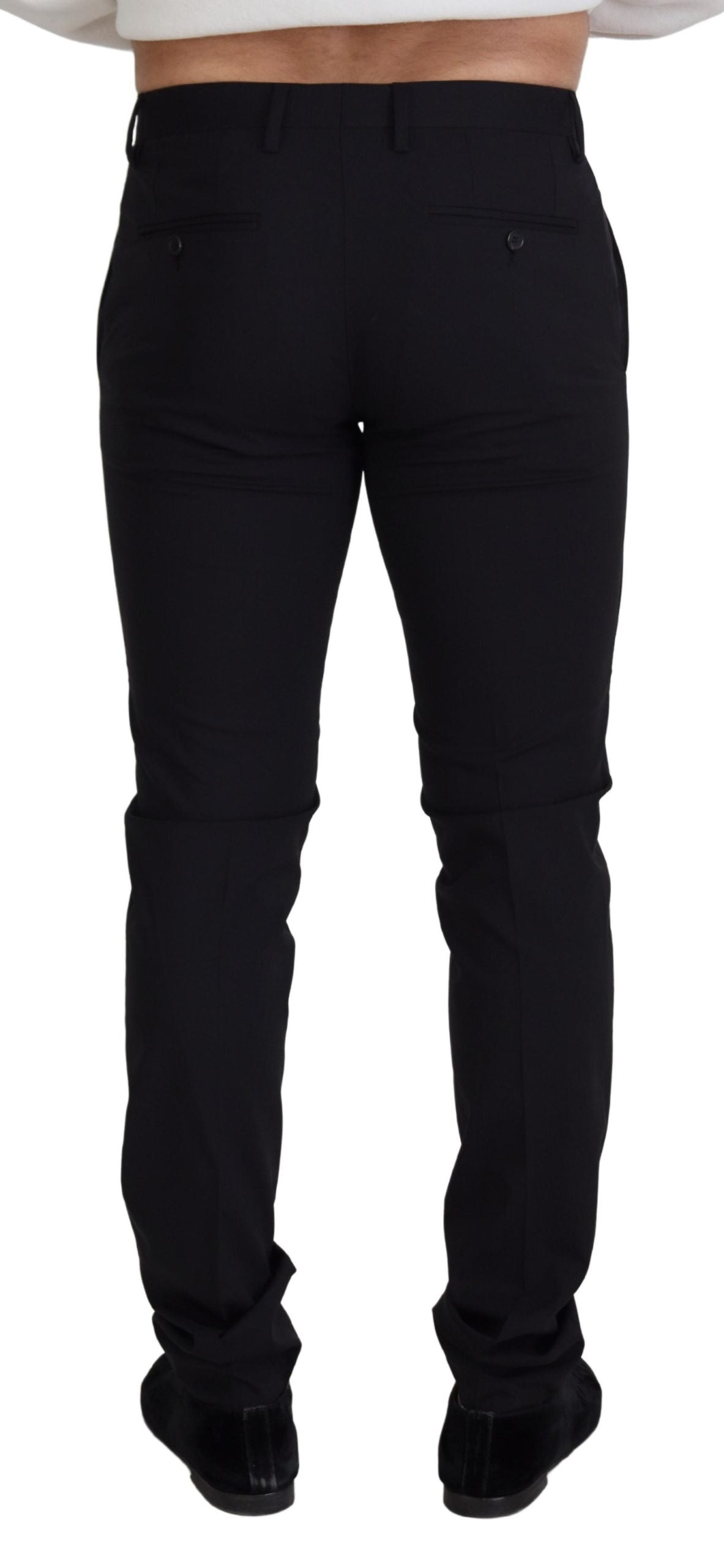 Dolce &amp; Gabbana Black Wool Chino Formal Pants