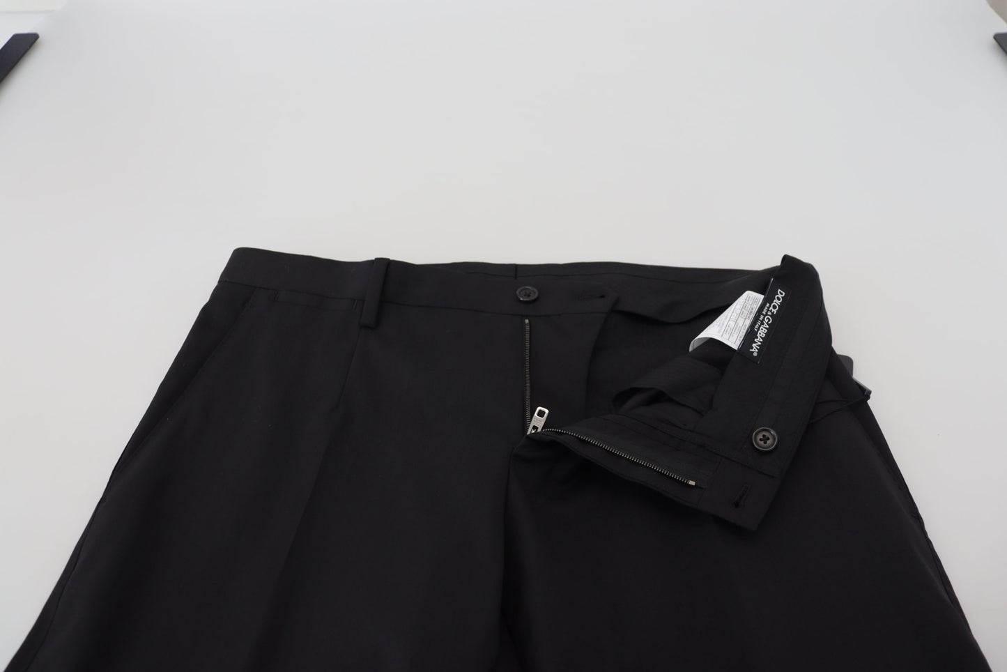 Dolce &amp; Gabbana Black Wool Chino Formal Pants