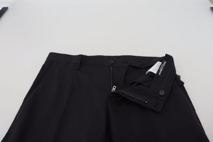 Dolce &amp; Gabbana Black Wool Chino Formal Pants
