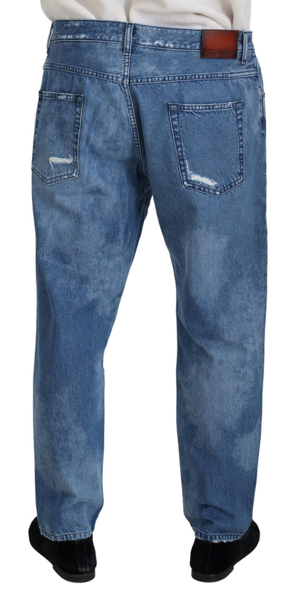Dolce &amp; Gabbana Blue Washed Cotton Casual Denim Jeans