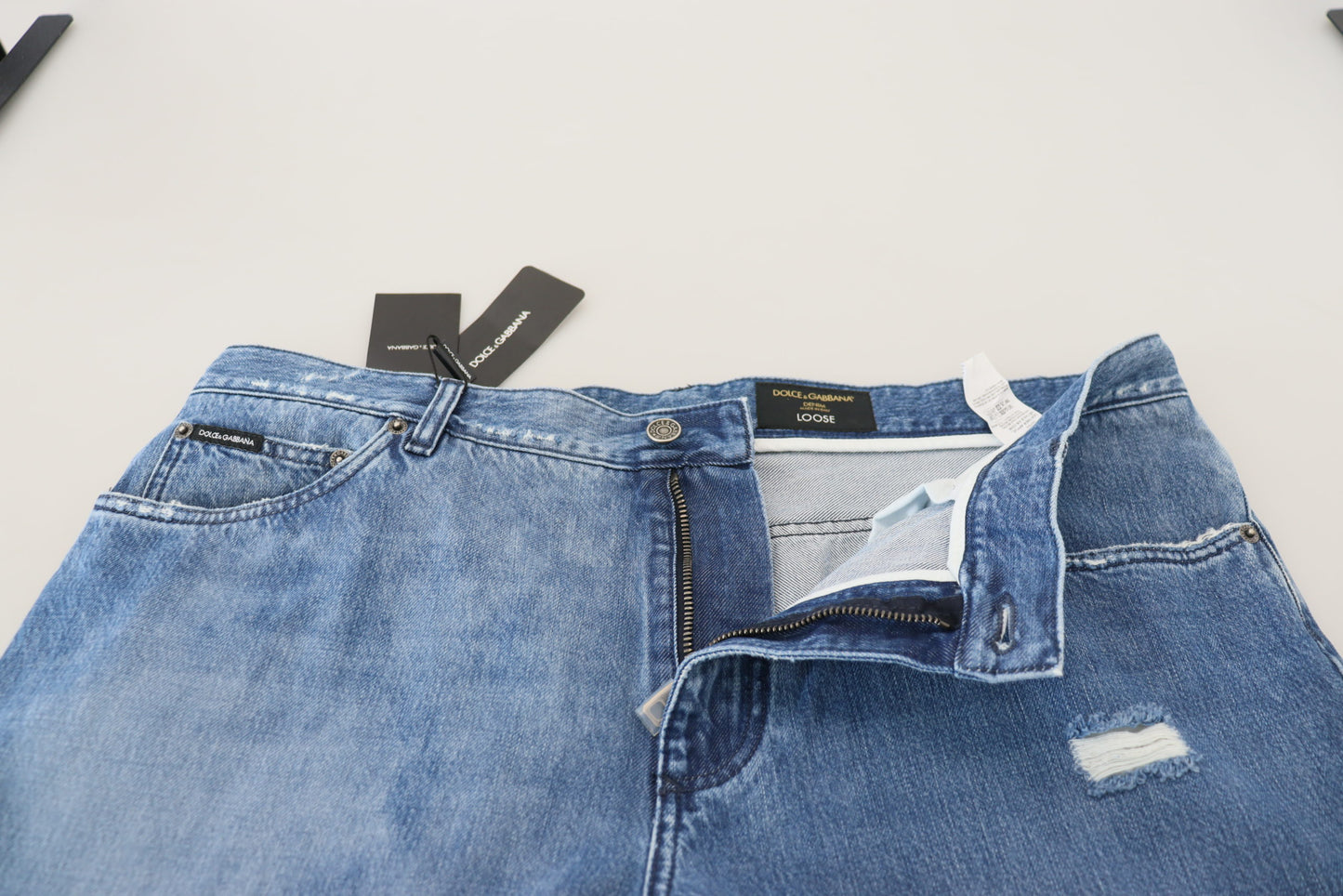 Dolce &amp; Gabbana Blue Washed Cotton Casual Denim Jeans