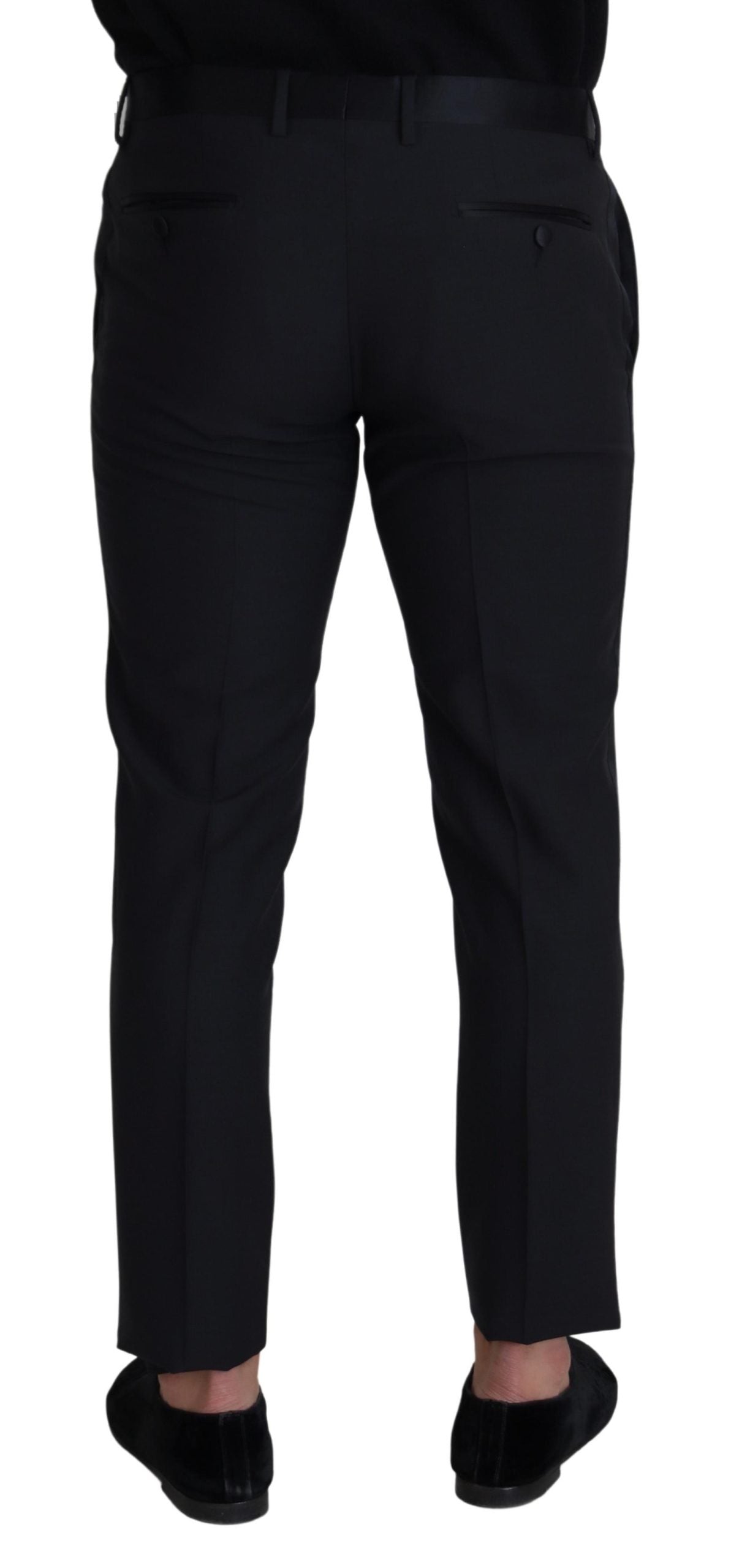Dolce &amp; Gabbana Black Wool Men Formal Pants