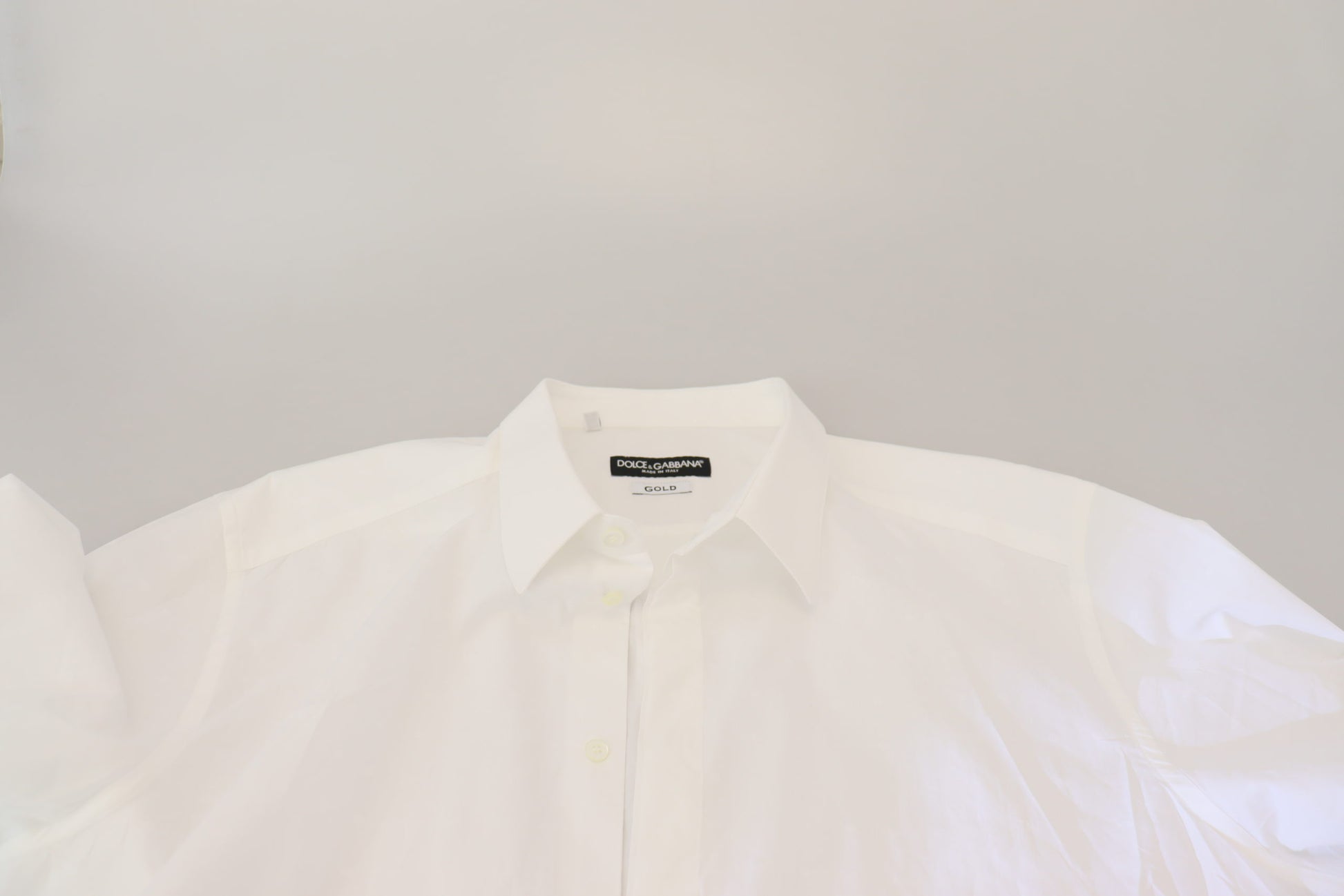 Dolce & Gabbana White Cotton Slim Fit Formal Dress GOLD Shirt by Dolce & Gabbana