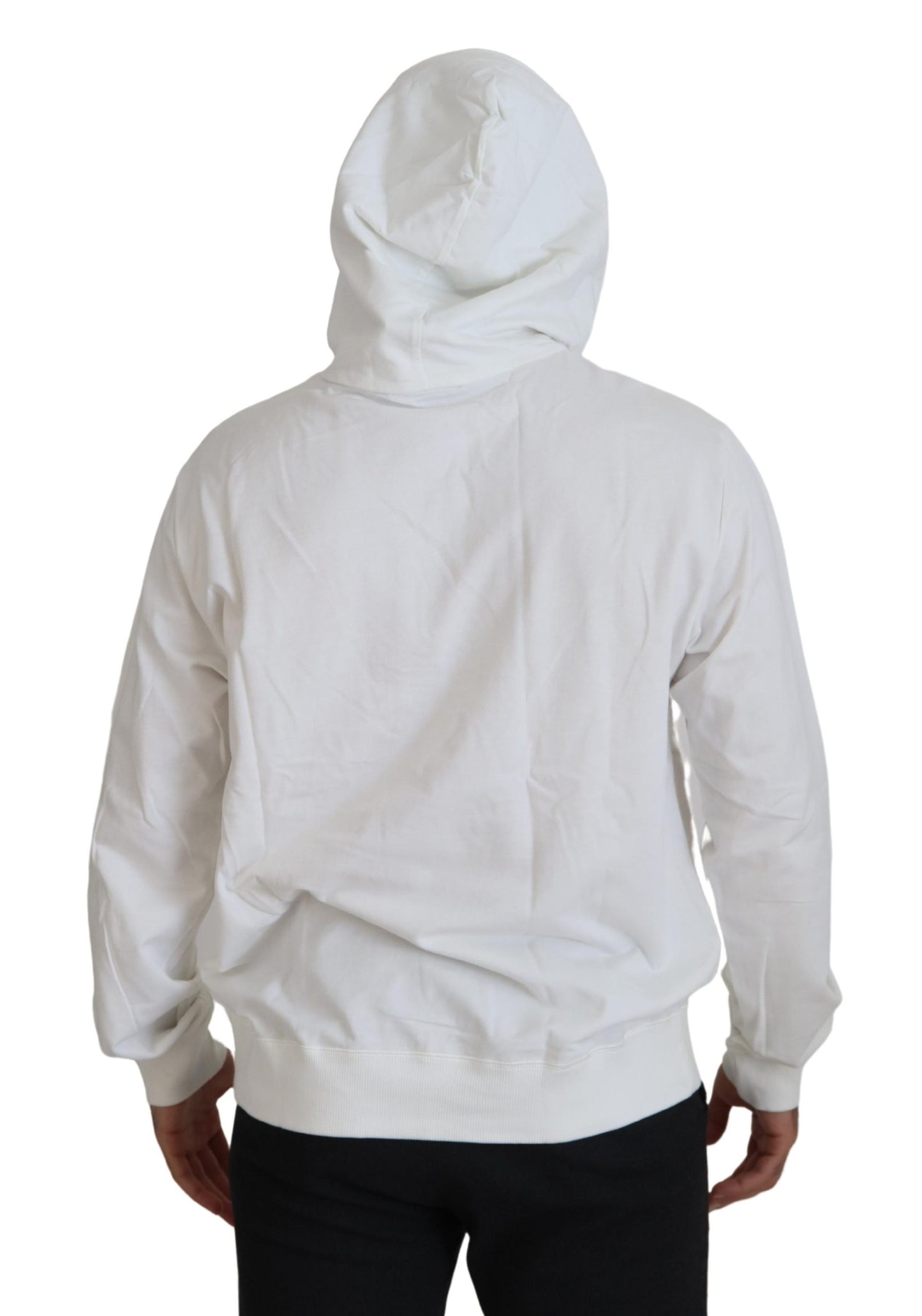 Dolce & Gabbana White Cotton Hooded Sweatshirt Sweater by Dolce & Gabbana