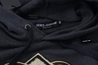 Dolce & Gabbana Gray Logo Cotton Hooded Sweatshirt Sweater by Dolce & Gabbana