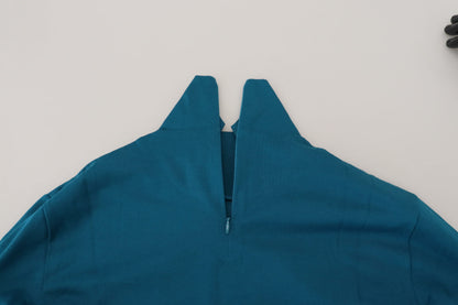 Dolce & Gabbana Blue Cotton Collared Slim Pullover Sweater by Dolce & Gabbana