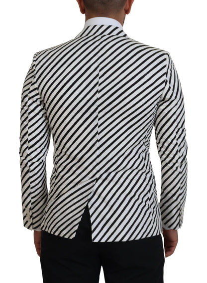 Blazer simple boutonnage élégant à rayures blanches Dolce &amp; Gabbana