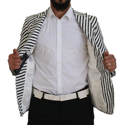 Blazer simple boutonnage élégant à rayures blanches Dolce &amp; Gabbana