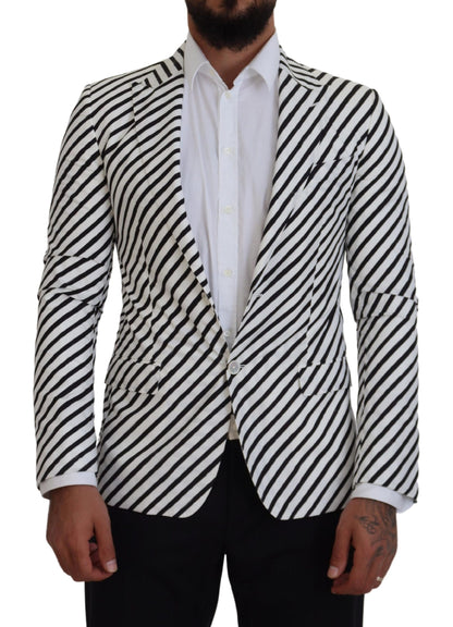 Blazer simple boutonnage élégant à rayures blanches Dolce &amp; Gabbana