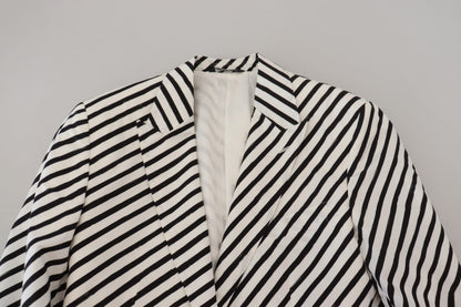 Blazer simple boutonnage élégant à rayures blanches Dolce &amp; Gabbana