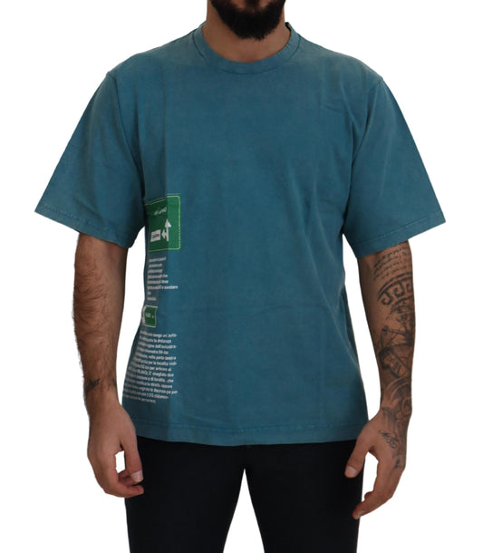 T-shirt élégant à col ras du cou en coton Dolce &amp; Gabbana bleu