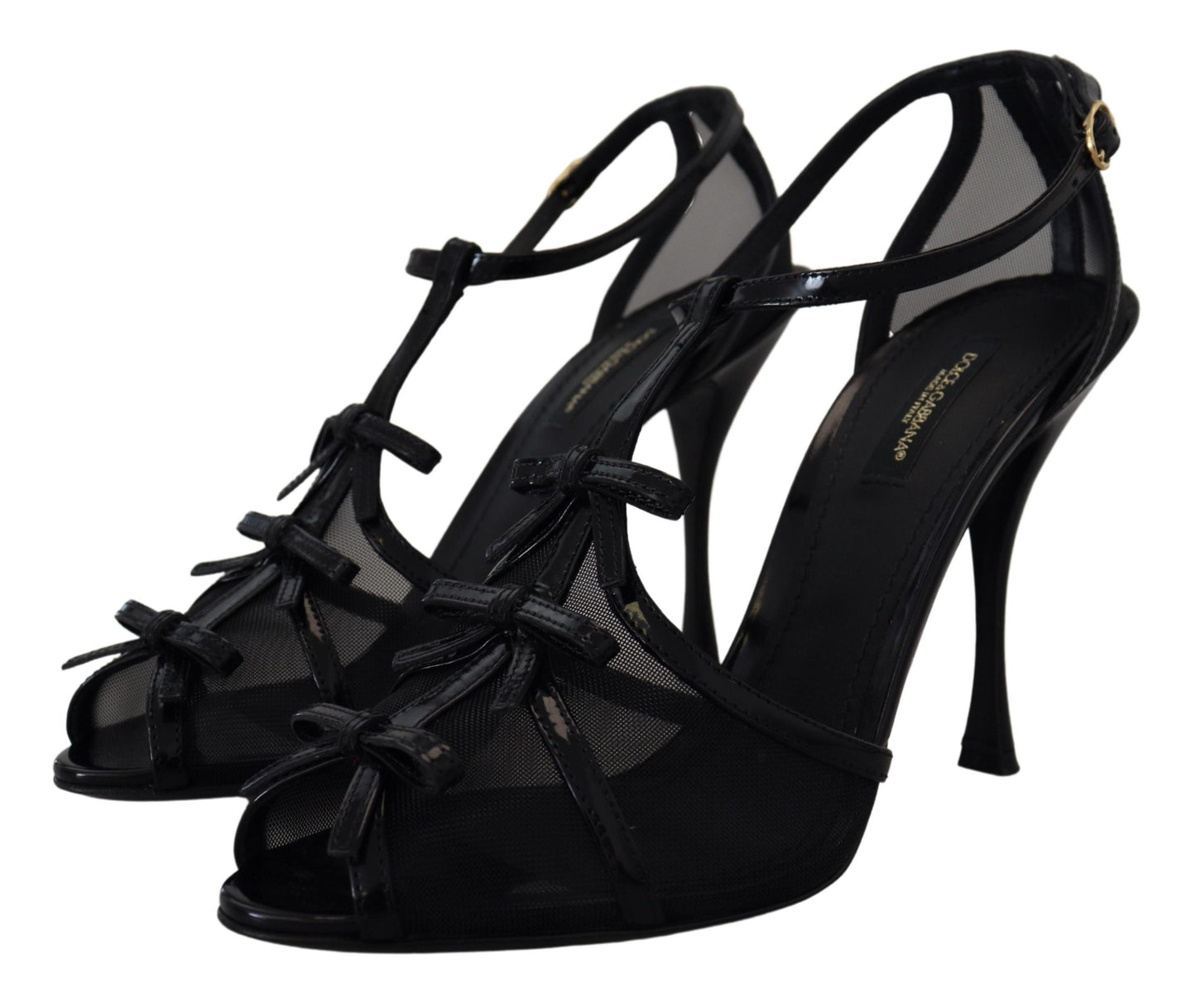 Dolce &amp; Gabbana Black Stiletto High Heels Sandals Shoes