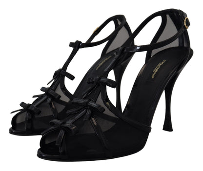 Dolce &amp; Gabbana Black Stiletto High Heels Sandals Shoes