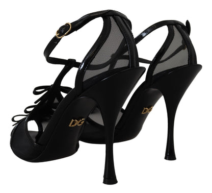 Dolce &amp; Gabbana Black Stiletto High Heels Sandals Shoes