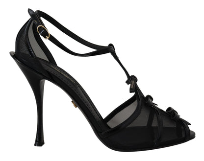 Dolce &amp; Gabbana Black Stiletto High Heels Sandals Shoes
