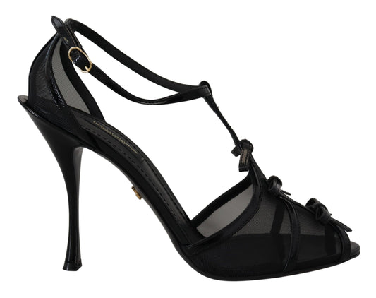 Dolce &amp; Gabbana Black Stiletto High Heels Sandals Shoes