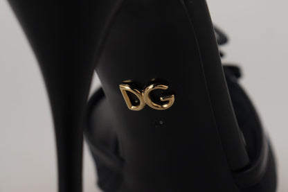 Dolce &amp; Gabbana Black Stiletto High Heels Sandals Shoes