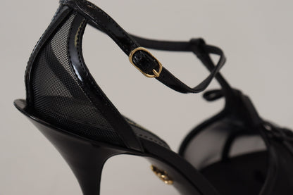 Dolce &amp; Gabbana Black Stiletto High Heels Sandals Shoes