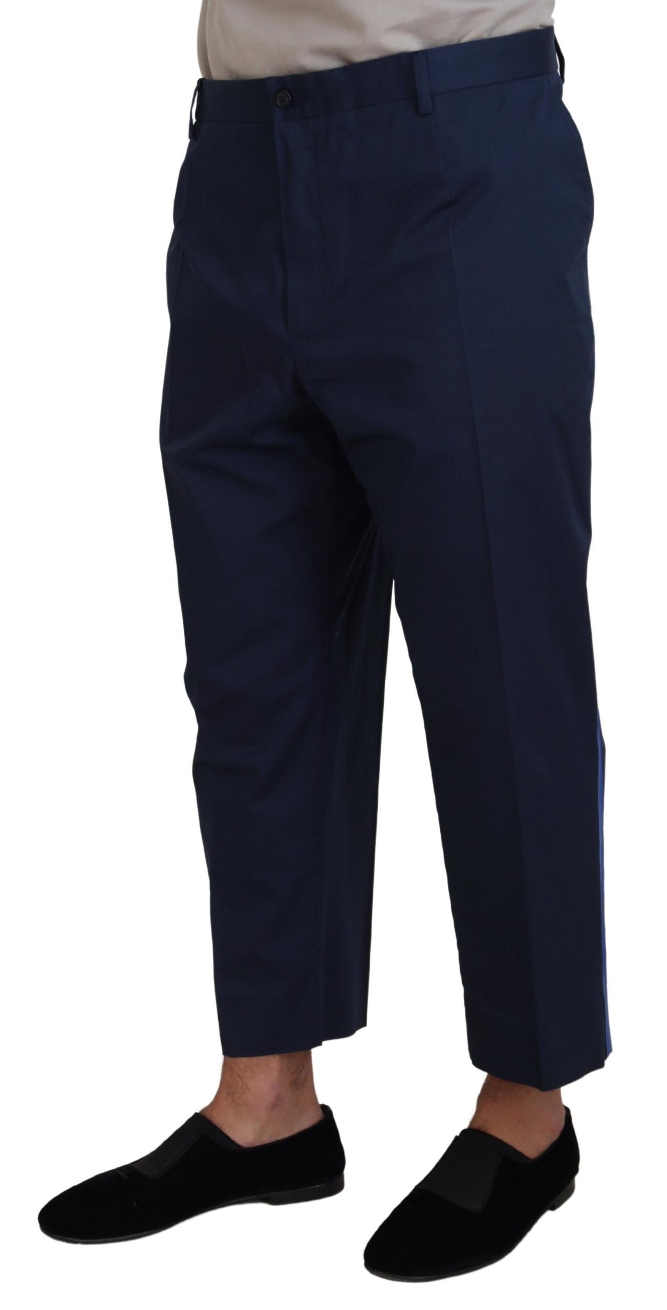 Dolce &amp; Gabbana Blue Cotton Men Cropped Pants