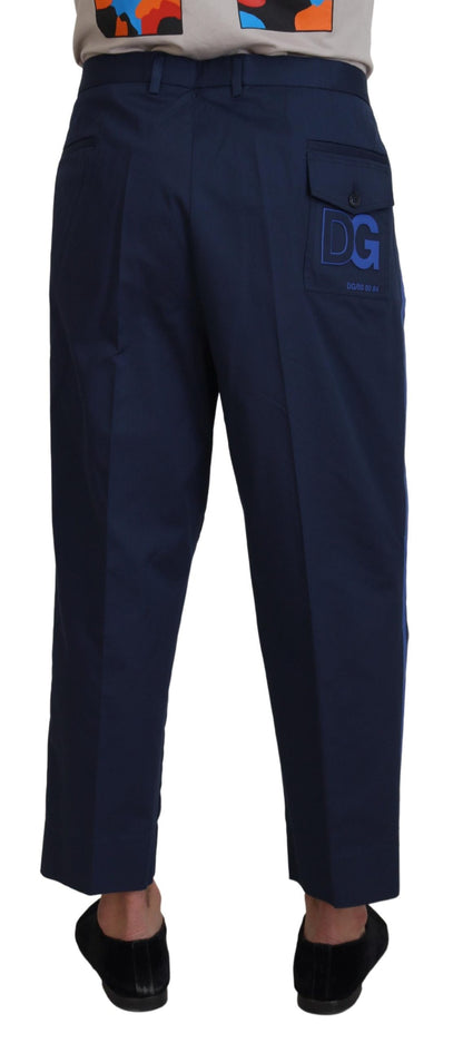 Dolce &amp; Gabbana Blue Cotton Men Cropped Pants