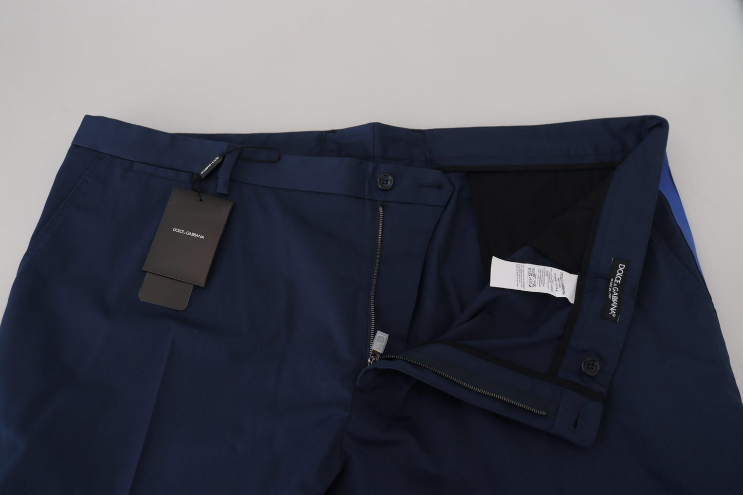 Dolce &amp; Gabbana Blue Cotton Men Cropped Pants