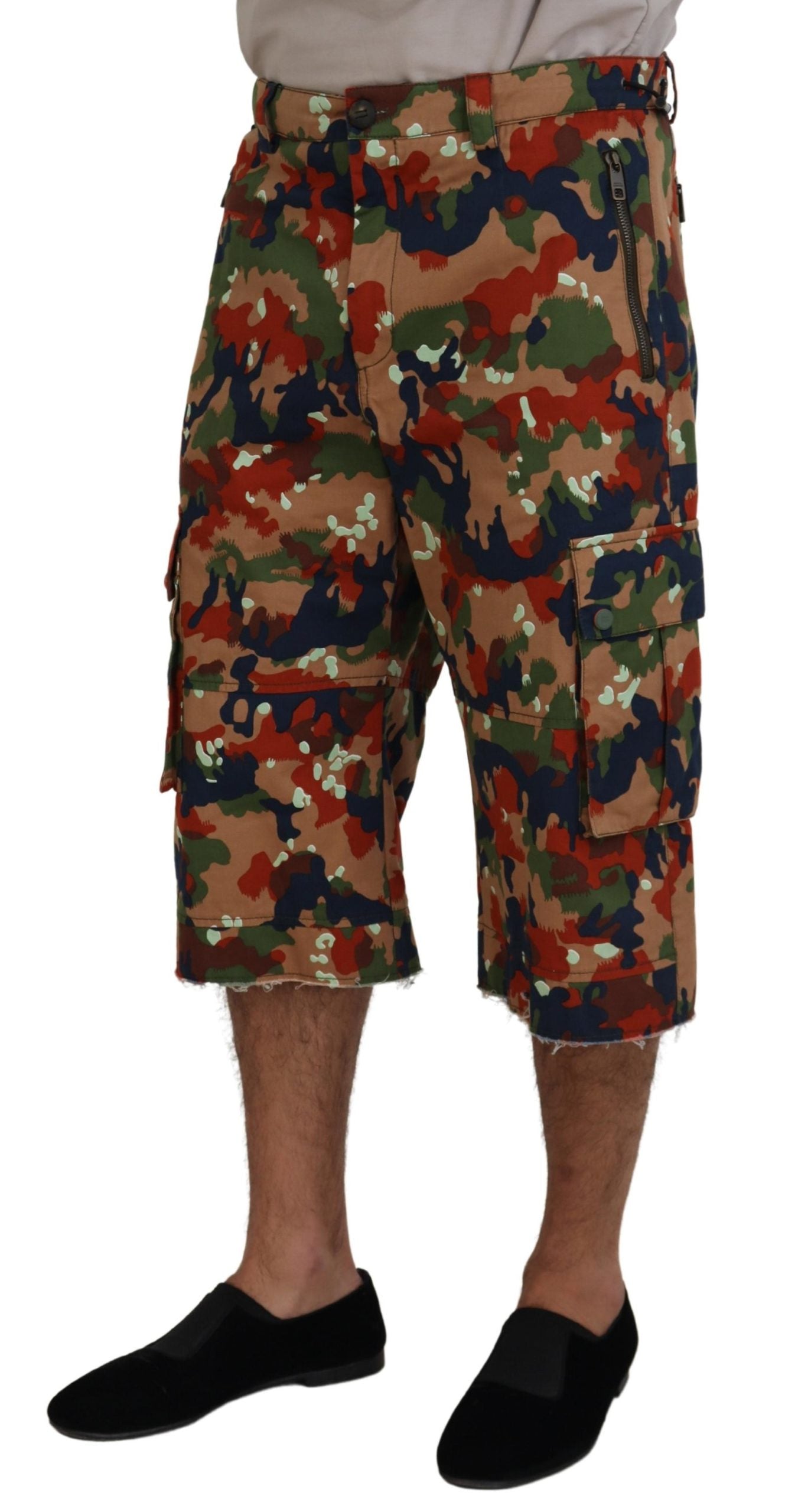 Dolce &amp; Gabbana Multicolor Cotton Camouflaged Cargo Shorts