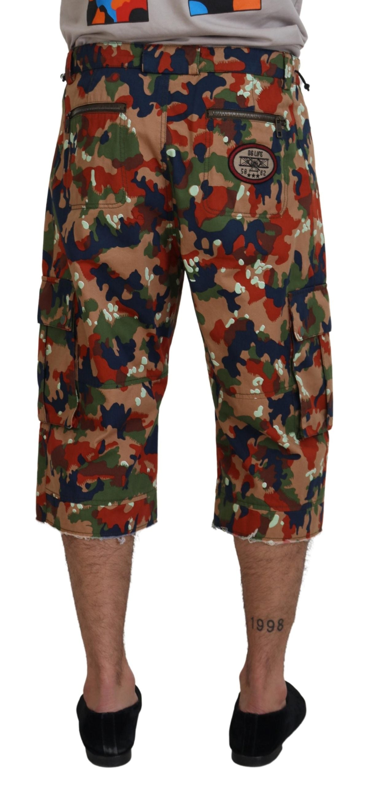 Dolce &amp; Gabbana Multicolor Cotton Camouflaged Cargo Shorts