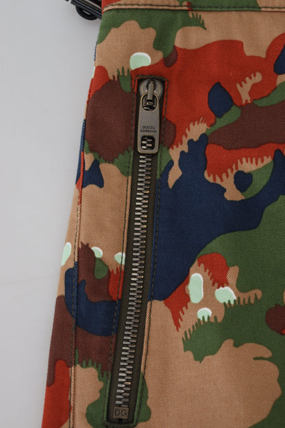 Dolce &amp; Gabbana Multicolor Cotton Camouflaged Cargo Shorts