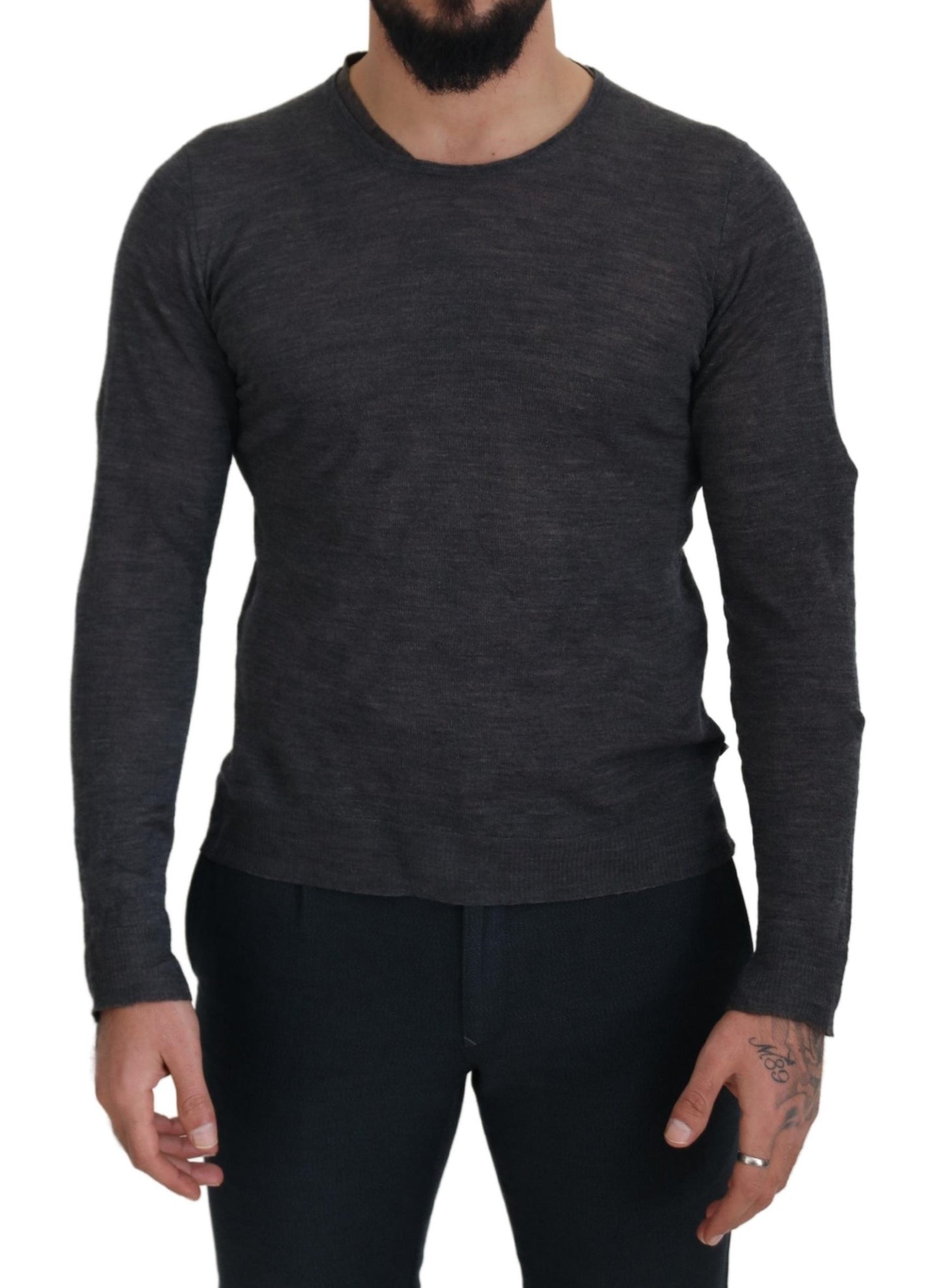 Costume National Gray Crewneck Pullover Sweater by Costume National